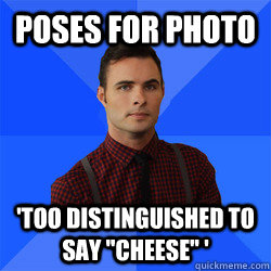 poses for photo 'too distinguished to say 