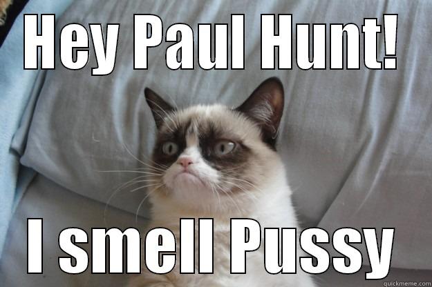 HEY PAUL HUNT! I SMELL PUSSY Grumpy Cat