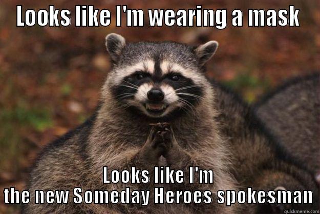 LOOKS LIKE I'M WEARING A MASK LOOKS LIKE I'M THE NEW SOMEDAY HEROES SPOKESMAN Evil Plotting Raccoon