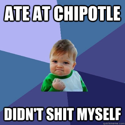 Ate at Chipotle Didn't shit myself  Success Kid