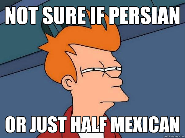 Not sure if persian or just half mexican  Futurama Fry