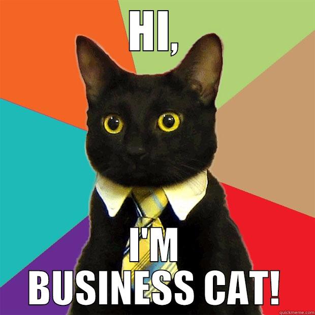 Business Cat Says Hi - HI, I'M BUSINESS CAT! Business Cat