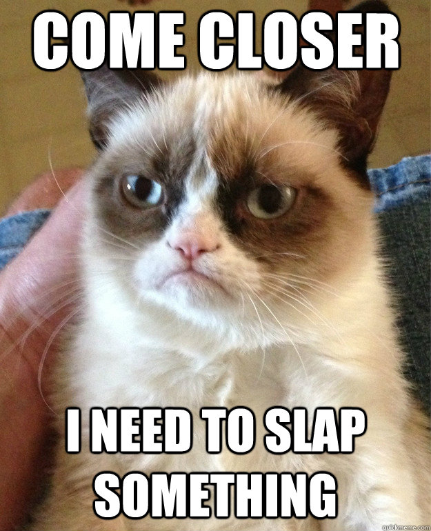 Come closer I need to slap something  Grumpy Cat