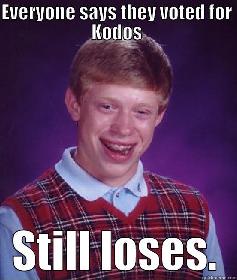 EVERYONE SAYS THEY VOTED FOR KODOS STILL LOSES. Bad Luck Brian