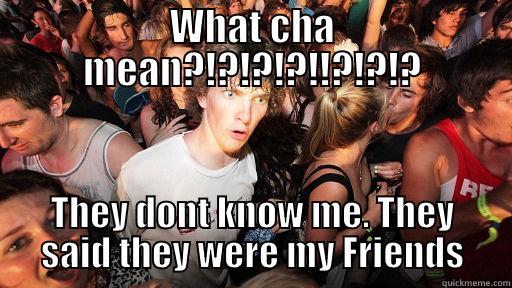 WHAT CHA MEAN?!?!?!?!!?!?!? THEY DONT KNOW ME. THEY SAID THEY WERE MY FRIENDS Sudden Clarity Clarence