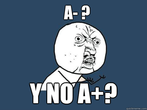 A- ? y no A+?  Y U No