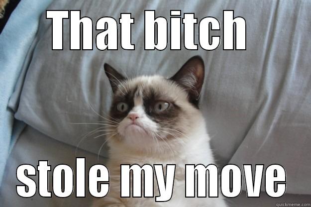 That bitch stole my moves - THAT BITCH  STOLE MY MOVE Grumpy Cat