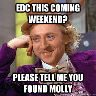 EDC this coming weekend? Please tell me you found molly  Creepy Wonka