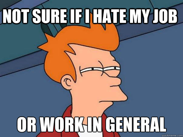 Not sure if i hate my job or work in general  Futurama Fry