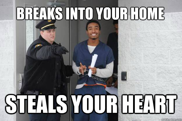 breaks into your home steals your heart  