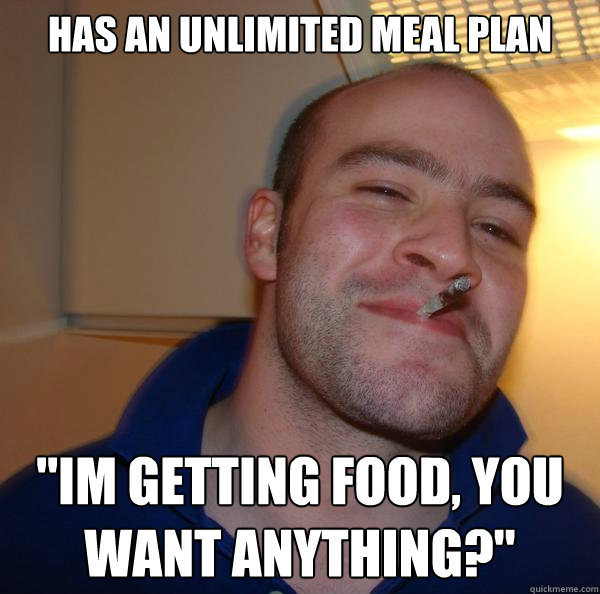 Has an unlimited meal plan 