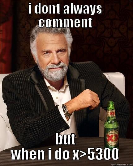 I DONT ALWAYS COMMENT BUT WHEN I DO X>5300 The Most Interesting Man In The World