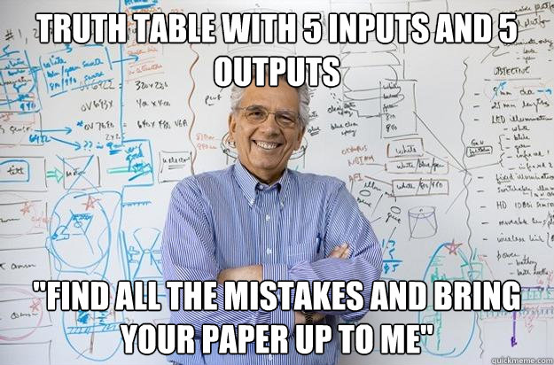 truth table with 5 inputs and 5 outputs 