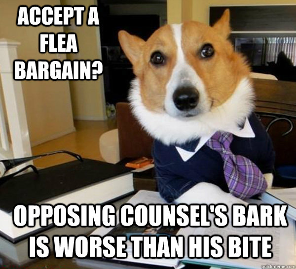 Accept a flea bargain? Opposing counsel's bark is worse than his bite  Lawyer Dog