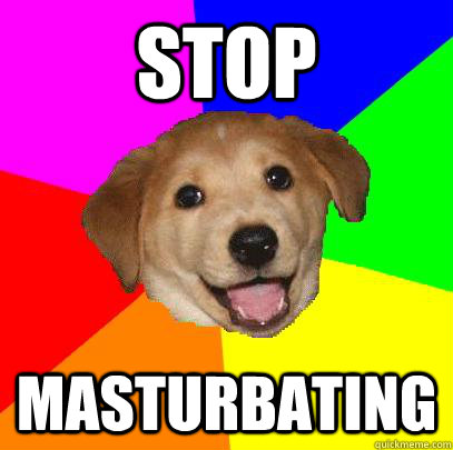 stop  masturbating  Advice Dog