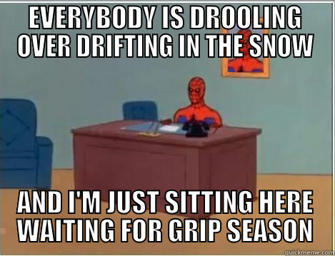 EVERYBODY IS DROOLING OVER DRIFTING IN THE SNOW AND I'M JUST SITTING HERE WAITING FOR GRIP SEASON Spiderman Desk