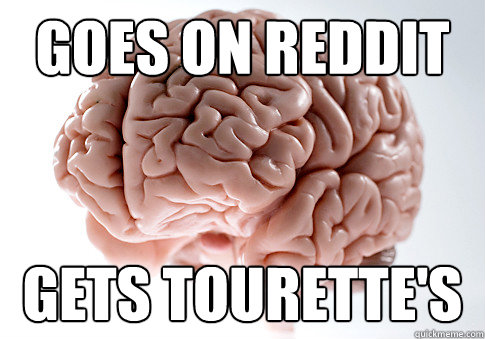 Goes on reddit gets tourette's   Scumbag Brain