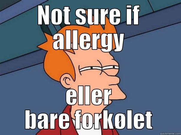 NOT SURE IF ALLERGY ELLER BARE FORKØLET Futurama Fry