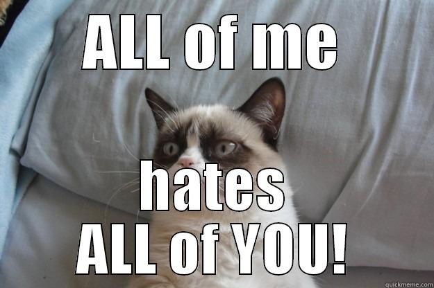 ALL OF ME HATES ALL OF YOU! Grumpy Cat