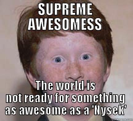 Supreme awesomeness - SUPREME AWESOMESS THE WORLD IS NOT READY FOR SOMETHING AS AWESOME AS A 'NYSEK' Over Confident Ginger