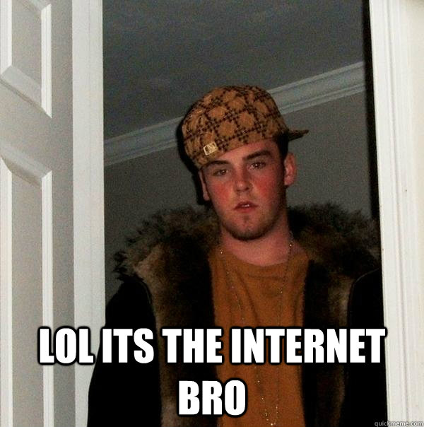  lol its the internet bro  Scumbag Steve