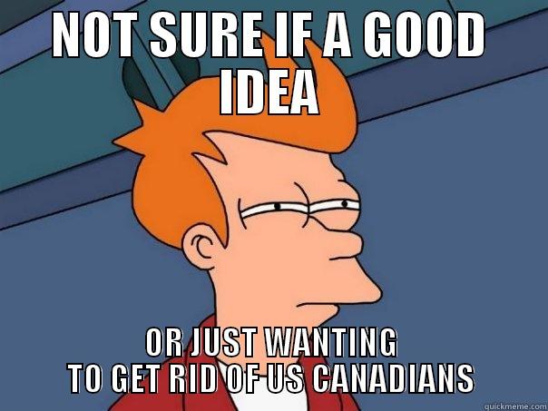 NOT SURE IF A GOOD IDEA OR JUST WANTING TO GET RID OF US CANADIANS Futurama Fry