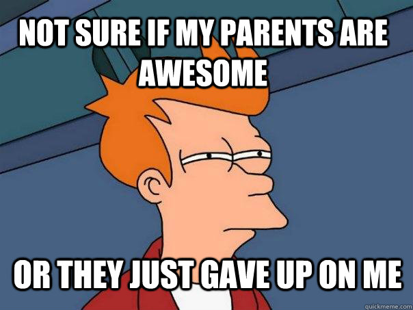 Not sure if my parents are awesome or they just gave up on me - Not sure if my parents are awesome or they just gave up on me  Futurama Fry