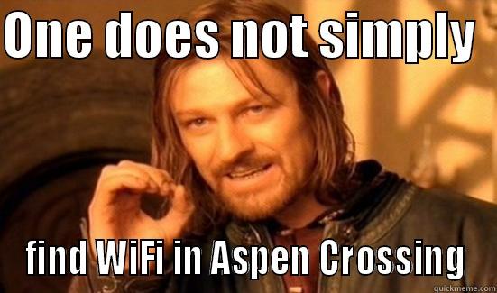 ONE DOES NOT SIMPLY   FIND WIFI IN ASPEN CROSSING Boromir