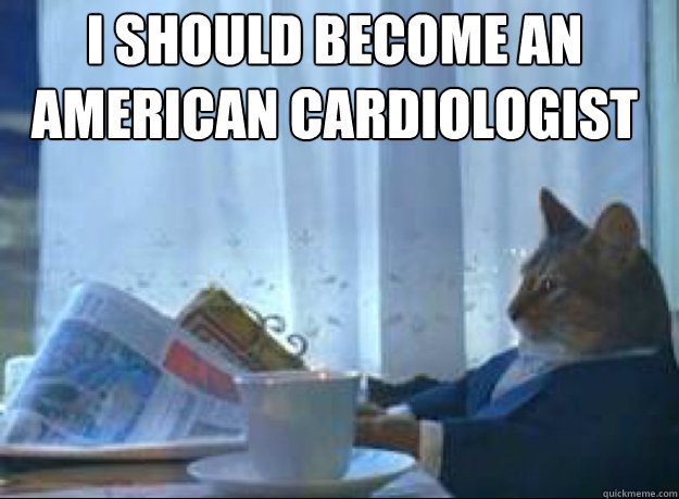 I should become an american cardiologist   I should buy a boat cat