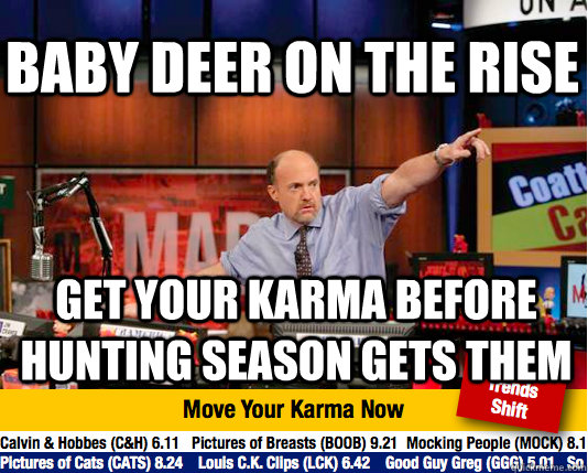 baby deer on the rise get your karma before hunting season gets them  Mad Karma with Jim Cramer