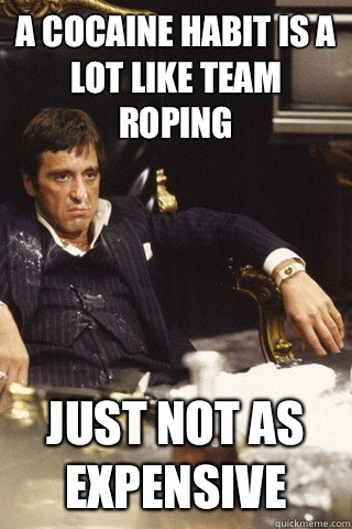 A cocaine habit is a lot like team roping Just not as expensive  Tony montana cocaine