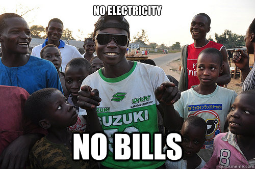 no electricity no bills  