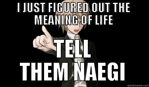 I JUST FIGURED OUT THE MEANING OF LIFE TELL THEM NAEGI Misc