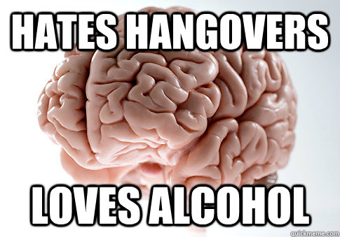 Hates hangovers loves alcohol  Scumbag Brain