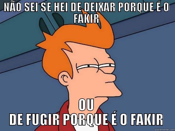 NÃO SEI SE HEI DE DEIXAR PORQUE É O FAKIR OU DE FUGIR PORQUE É O FAKIR Futurama Fry