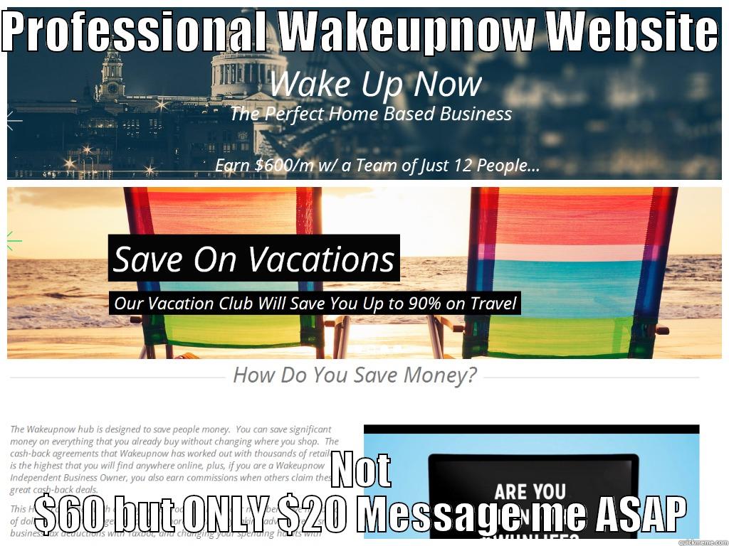 PROFESSIONAL WAKEUPNOW WEBSITE  NOT $60 BUT ONLY $20 MESSAGE ME ASAP Misc