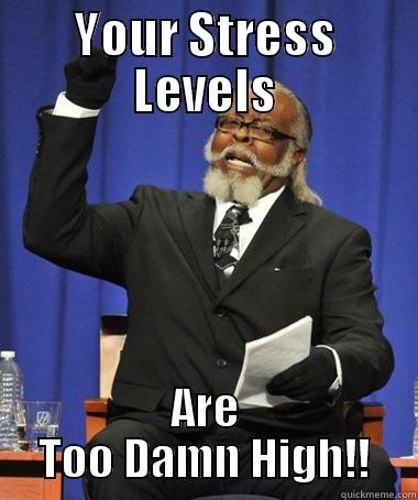 YOUR STRESS LEVELS ARE TOO DAMN HIGH!! The Rent Is Too Damn High