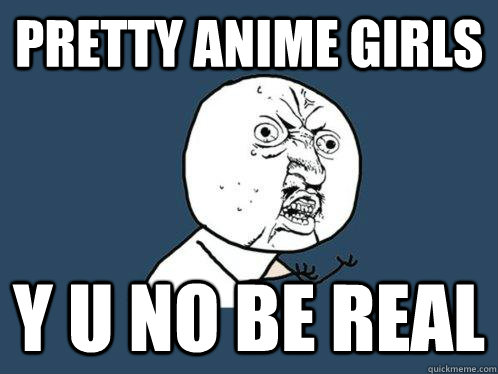 Pretty anime girls y u no be real  Y U No