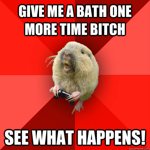 Give me a bath one more time bitch See what happens! - Give me a bath one more time bitch See what happens!  Gaming Gopher