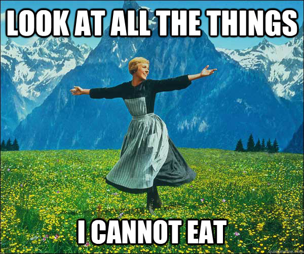 look at all the things i cannot eat  Sound of Music