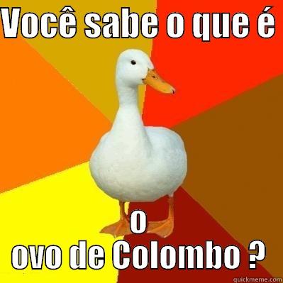 VOCÊ SABE O QUE É  O OVO DE COLOMBO ? Tech Impaired Duck