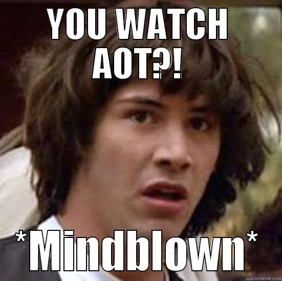 Oh god why no - YOU WATCH AOT?! *MINDBLOWN* conspiracy keanu