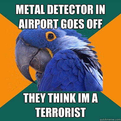 METAL DETECTOR IN AIRPORT GOES OFF THEY THINK IM A TERRORIST  Paranoid Parrot