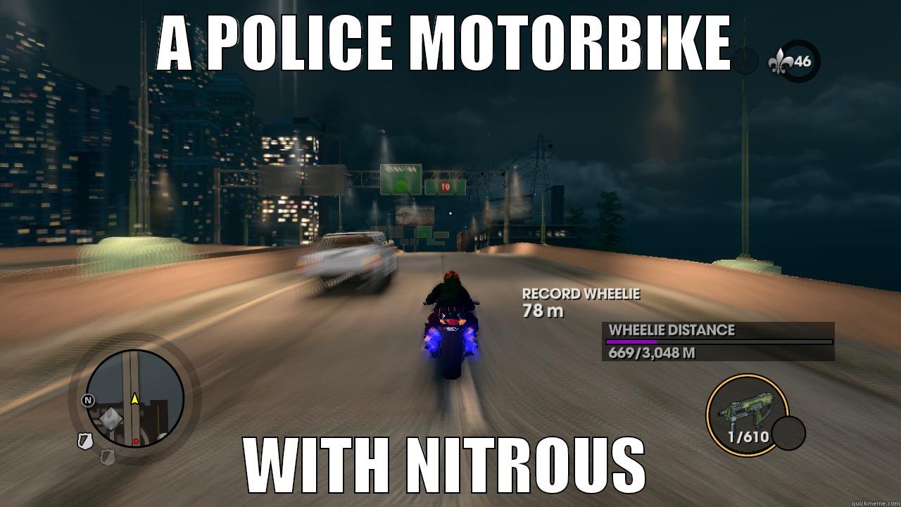 A POLICE MOTORBIKE WITH NITROUS Misc