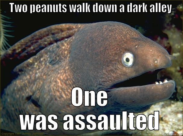 TWO PEANUTS WALK DOWN A DARK ALLEY ONE WAS ASSAULTED Bad Joke Eel