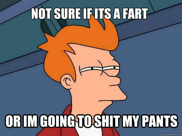 not sure if its a fart or im going to shit my pants  Futurama Fry