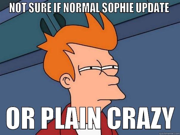 NOT SURE IF NORMAL SOPHIE UPDATE   OR PLAIN CRAZY Futurama Fry