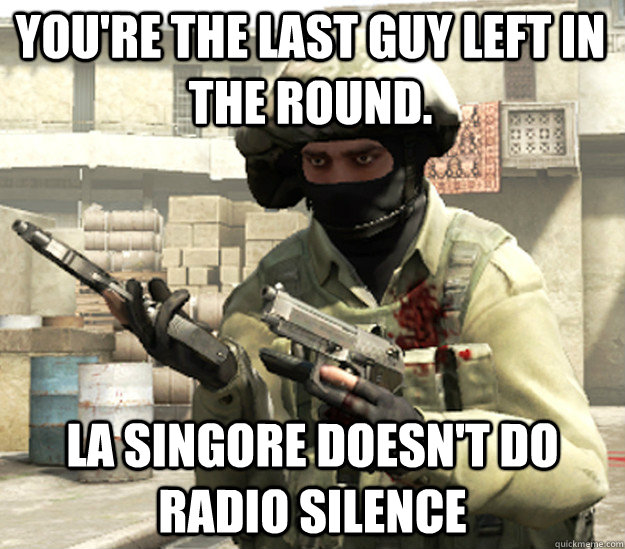 You're the last guy left in the round. La Singore doesn't do radio silence - You're the last guy left in the round. La Singore doesn't do radio silence  Counter Strike Global Offensive