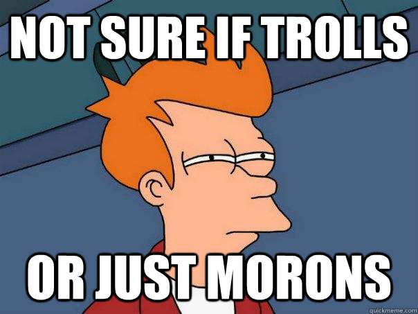 Not Sure if trolls Or just morons  Futurama Fry