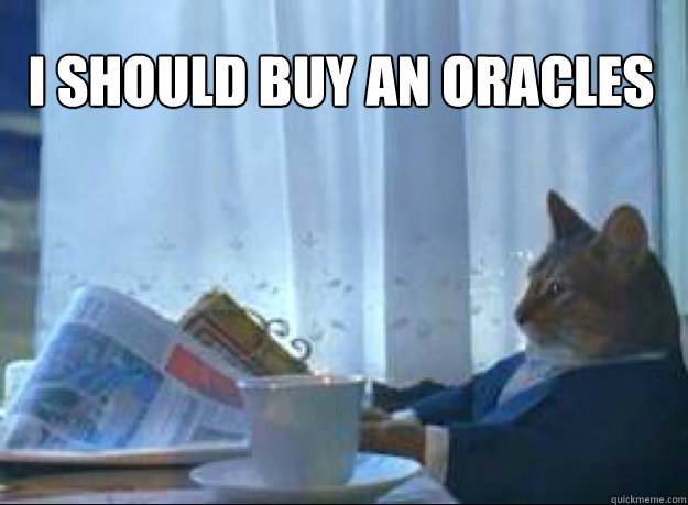 I should buy an Oracles   I should buy a boat cat